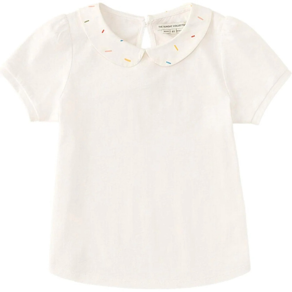 The Sunday Collective | Puff Sleeve Polo With Sprinkle Collar | size 6